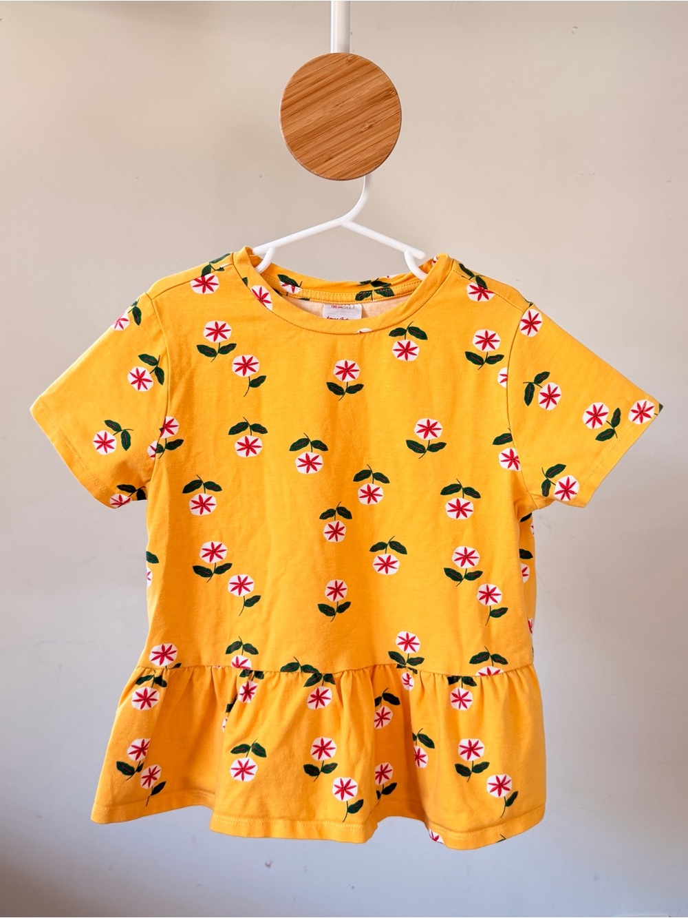 ✨ Hanna Andersson Girls Floral Top Yellow Mustard 6-7Y GUC